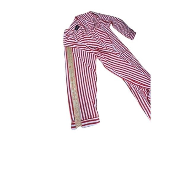 "Botany 500" Red & White Striped Flannel Christmas Night Shirt VTG SZ S/M Unisex - Picture 9 of 11